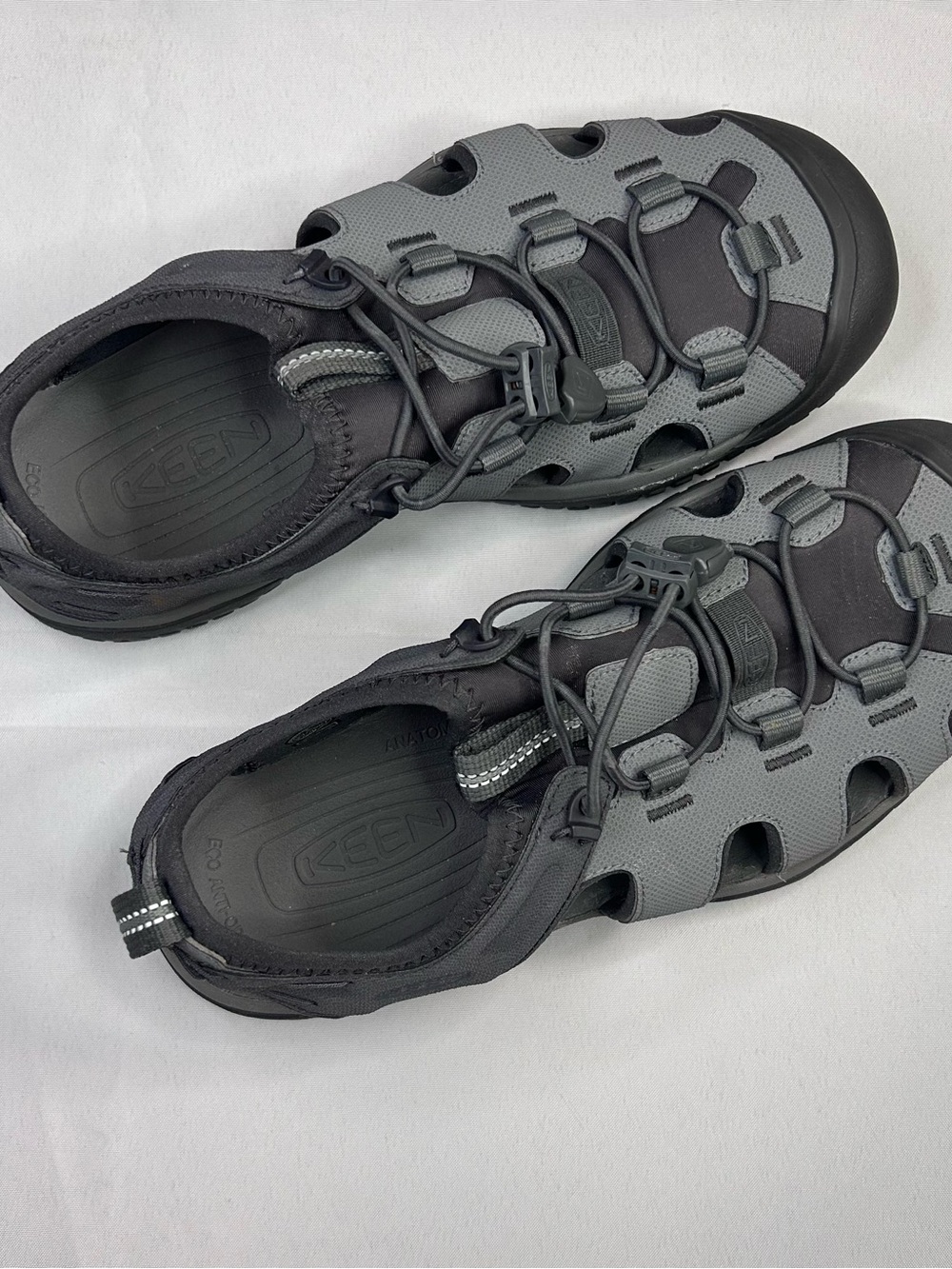 KEEN Men's Grey Black Closed-Toe Water Sandals - Picture 2 of 11
